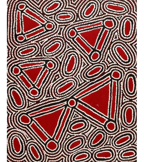 Peinture sur toile, art Aborigène Australien, pointillisme, artiste valerie Napanangka