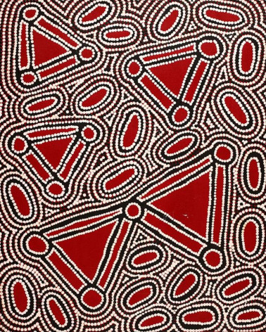 Peinture sur toile, art Aborigène Australien, pointillisme, artiste valerie Napanangka