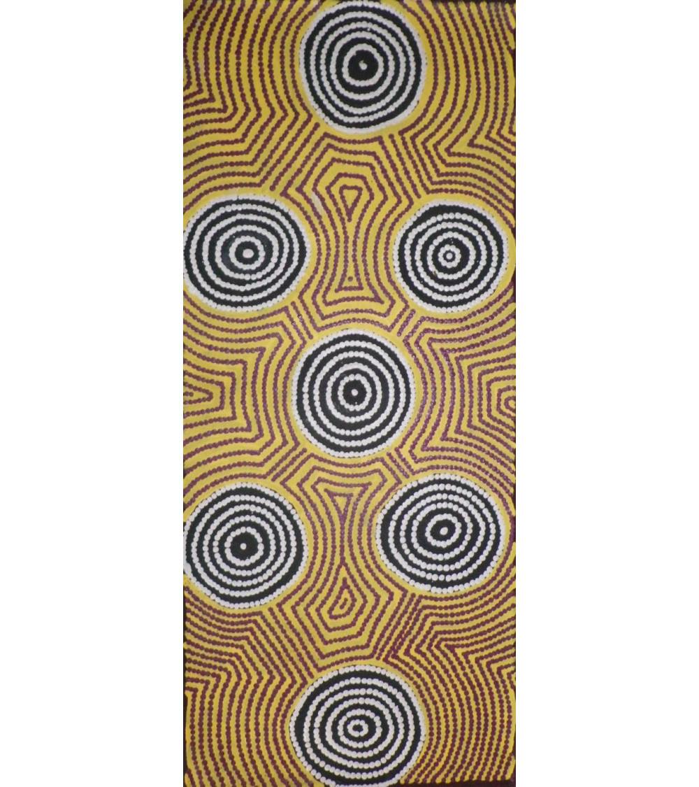 Tina Bennett - 61x 30 cm - Peinture art Aborigène Australie