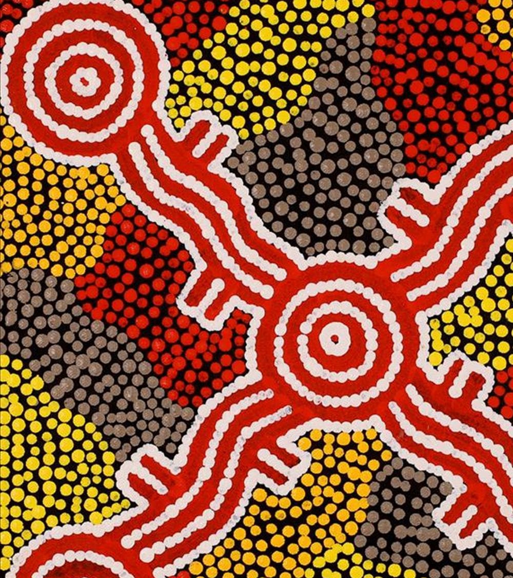 art peinture aborigene australie, peinture sur toile